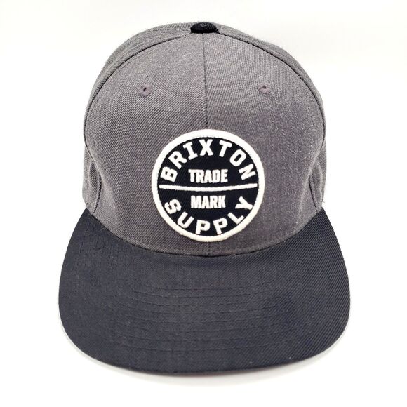 BRIXTON Supply Oath III Snapback Hat Grey & Black Adjustable Wool Cap - Picture 1 of 9